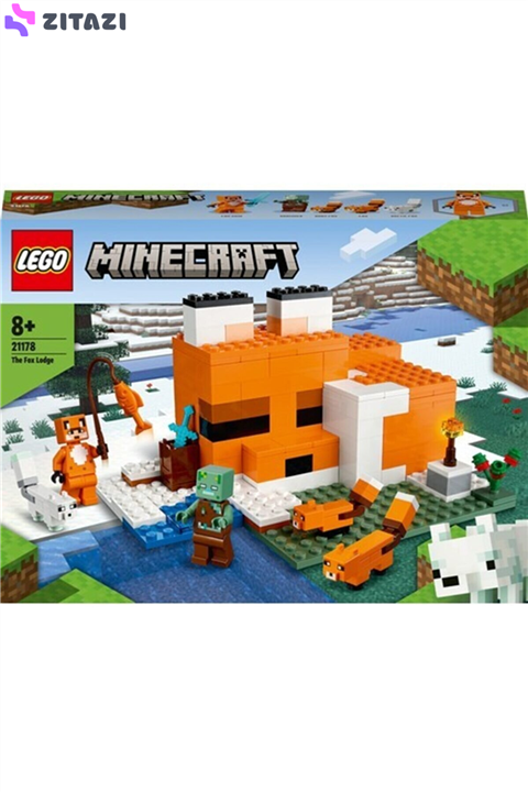 لگو ماینکرفت کد 21178 LEGO Minecraft The Fox Lodge 21178 Building Kit and Toy House Playset; Great Gift for Kids and Players Aged 8+ (193 Pieces)